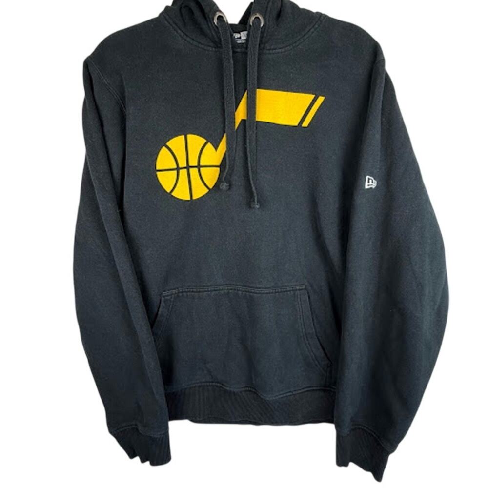 Utah Jazz New Era Black Hoodie Yellow Take Note Logo Men's Size Large NBA